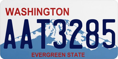 WA license plate AAT3285
