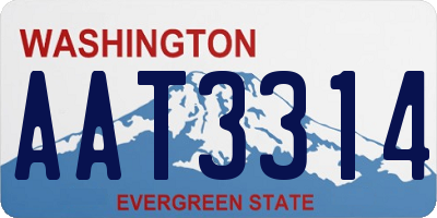 WA license plate AAT3314