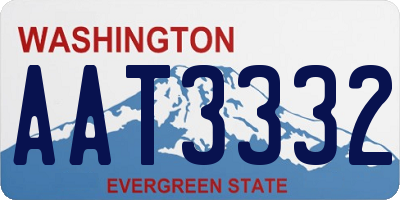 WA license plate AAT3332