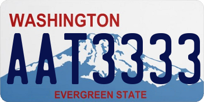 WA license plate AAT3333