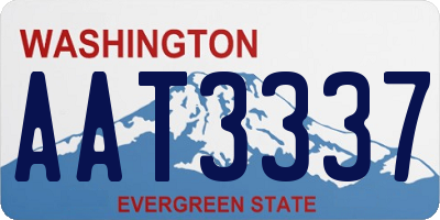WA license plate AAT3337