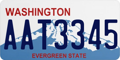 WA license plate AAT3345