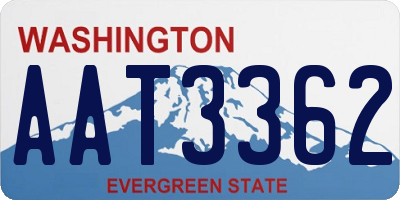 WA license plate AAT3362