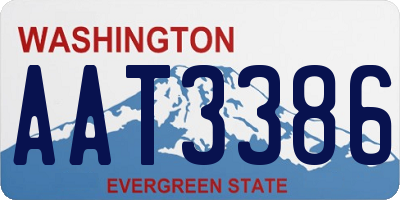 WA license plate AAT3386