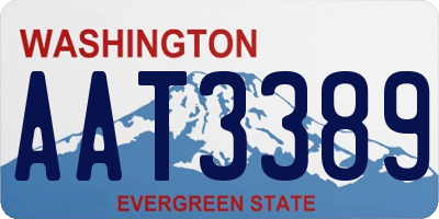 WA license plate AAT3389