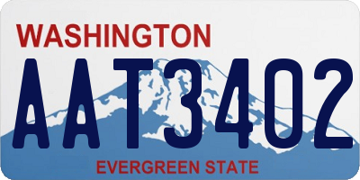 WA license plate AAT3402