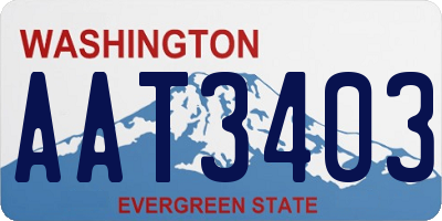 WA license plate AAT3403