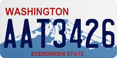 WA license plate AAT3426
