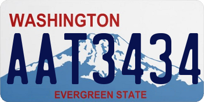 WA license plate AAT3434