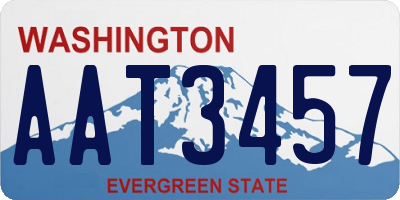 WA license plate AAT3457