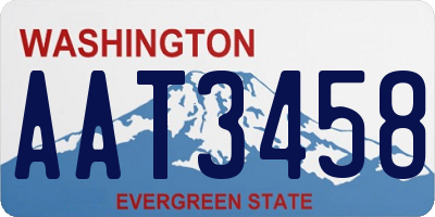 WA license plate AAT3458