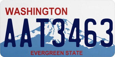 WA license plate AAT3463