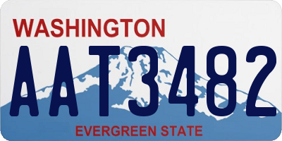 WA license plate AAT3482