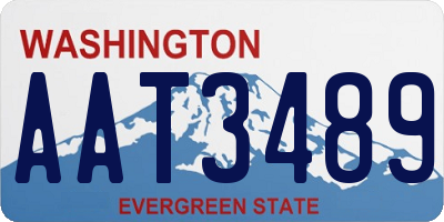 WA license plate AAT3489
