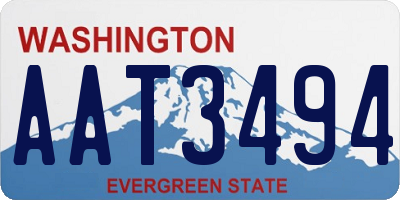 WA license plate AAT3494