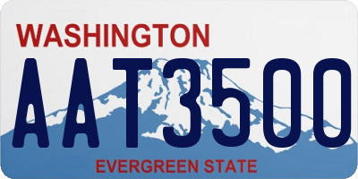 WA license plate AAT3500