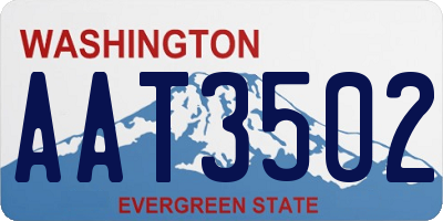 WA license plate AAT3502