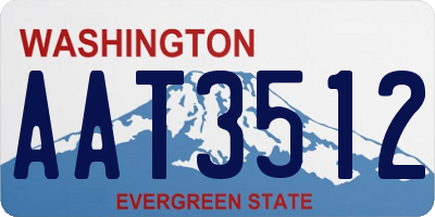 WA license plate AAT3512