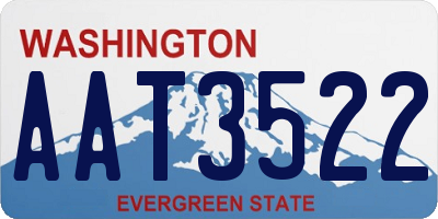 WA license plate AAT3522