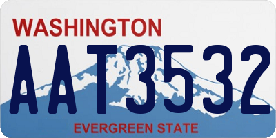 WA license plate AAT3532