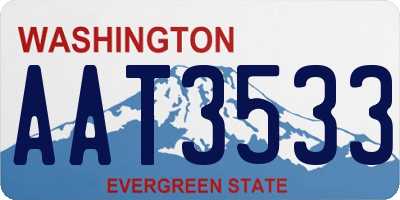 WA license plate AAT3533