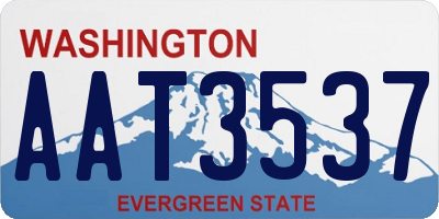 WA license plate AAT3537