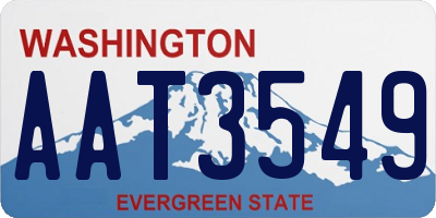 WA license plate AAT3549