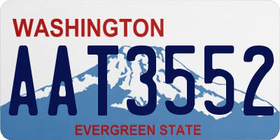 WA license plate AAT3552