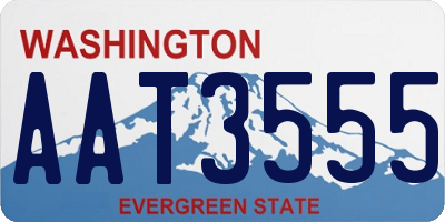 WA license plate AAT3555