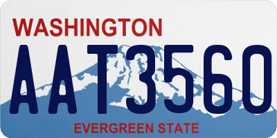 WA license plate AAT3560