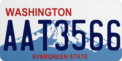 WA license plate AAT3566