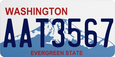 WA license plate AAT3567