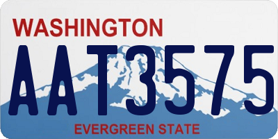 WA license plate AAT3575