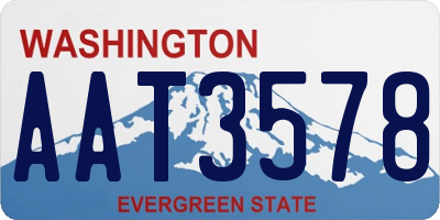 WA license plate AAT3578