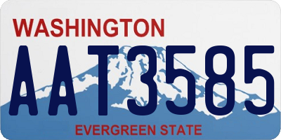 WA license plate AAT3585
