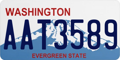WA license plate AAT3589