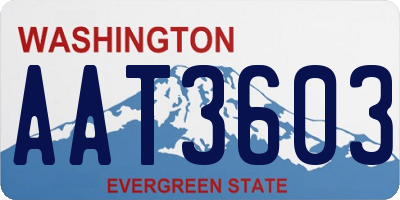 WA license plate AAT3603