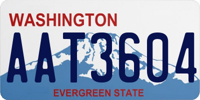 WA license plate AAT3604