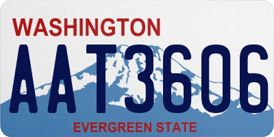 WA license plate AAT3606