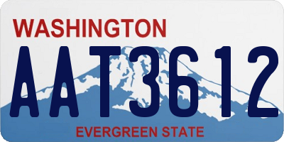 WA license plate AAT3612