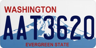 WA license plate AAT3620