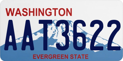 WA license plate AAT3622