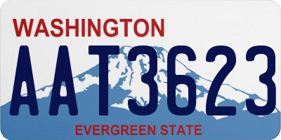 WA license plate AAT3623