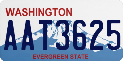 WA license plate AAT3625