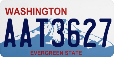 WA license plate AAT3627
