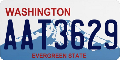 WA license plate AAT3629