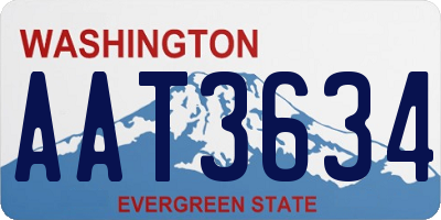 WA license plate AAT3634
