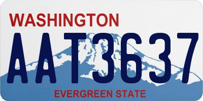 WA license plate AAT3637