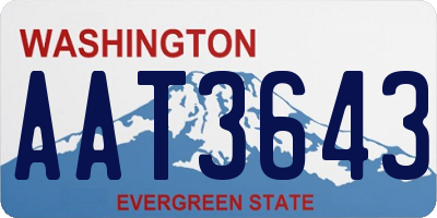 WA license plate AAT3643