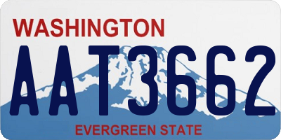 WA license plate AAT3662